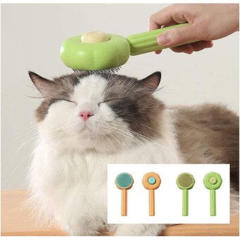 Brosse nettoyante - ANIMALIA - Vert - Autonettoyante - Pour chien - Peigne à aiguilles (1/4)