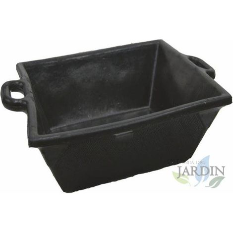 Bac à Mortier Béton en Caoutchouc Naturel Noir - Auge de Maçon Sans Poignée 16 litres 48x32 cm, Outillage Maçonnerie/Chantier