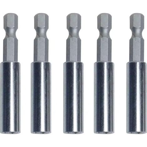 Lot de 5 porte-embouts magnétiques de 60 mm - Porte-embout magnétique - Extension d'embout à changement rapide de 1/4" - Support d'embout - Fixation pour embouts de tournevis (1/5)