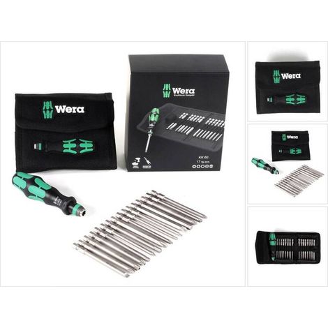[NEUWERTIG] B-Ware Wera Bit-Schraubendreher Kraftform Kompakt KK 60 17-tlg. mit Tasche 1/4" 6,3mm (1/2)