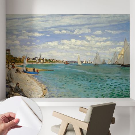 Papier peint autocollant avec imprimé décoratif pour salon et chambre à coucher Installation facile Paysage côtier 104x70 cm (1/5)