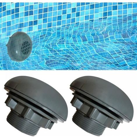 Vanne de entrée/Sortie pour Compatible avec Coleman, Intex, Bestway, Pompe de Filtre de Piscine Hors Sol, pièces de Rechange de Pompe de Piscine, pour Tuyau de 1-1/2 Pouces(Lot de 2) (1/4)