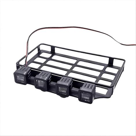 Barres de toit porte-bagages avec cadre de voiture et éclairage LED carré (1/5)
