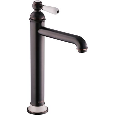 PaulGurkes Waschtischarmatur Lang für Aufsatz-Waschbecken Nostalgie Antik Schwarz (1/4)