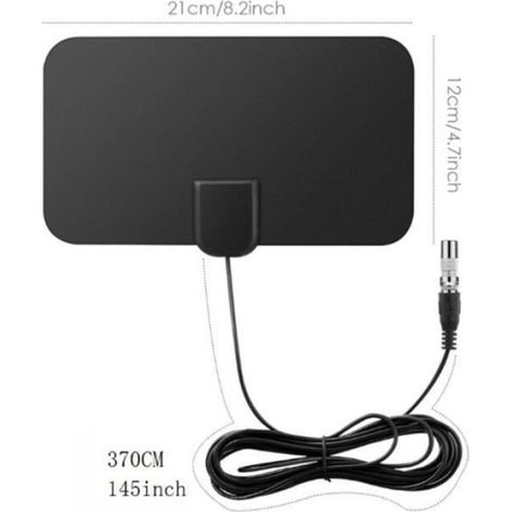 Antenne TV,Antenne de télévision intérieure numérique HD TVFox HDTV, récepteur de Signal DVB-T DVB-T2 VHF UHF ISDB ATSC [E892378560] (1/4)