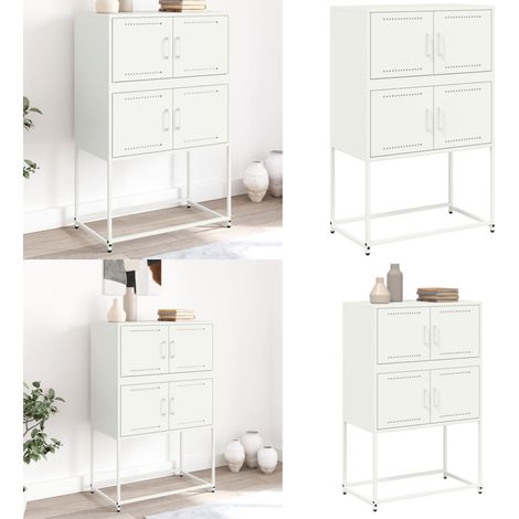 vidaXL Sideboard Weiß 68,5x38,5x107 cm Stahl (1/5)