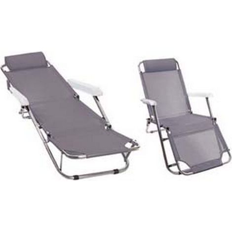 1PZ SDRAIO IN ALLUMINIO ALLUNGABILE CON TESSUTO TEXILENE - cm.60x113/156x86h.