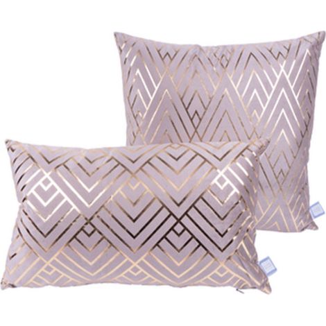 Lot de 2 Coussins Déco "Prisma II" 30x50cm Taupe (1/5)