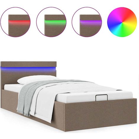 Maison Exclusive - Giroletto Idraulico Contenitore e LED Tortora Tessuto 90x200 cm