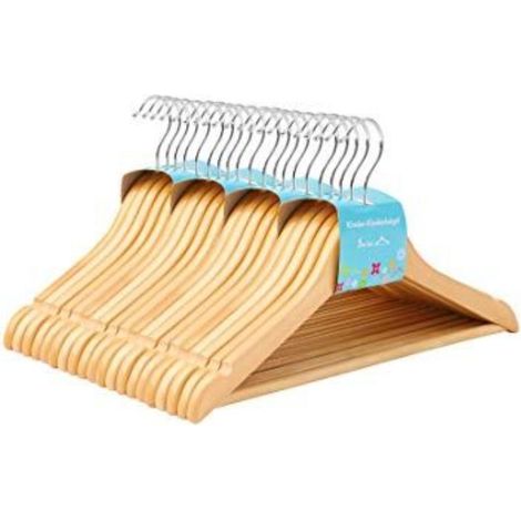 FPLUS percha madera curva barn.3uds , Percha madera para ropa curva barnizada.