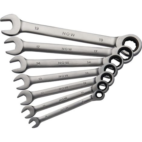 NOW Knarrenringmaulschlüsselsatz 7-teilig Schlüsselweiten 8-19 mm - JX-700G / 4000802070 (1/5)