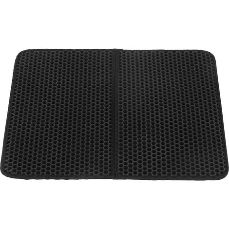 Tapis de litière Double couche pour chat, imperméable, trous en nid d'abeille 3D, empêche le glissement, piège facile à nettoyer (1/5)