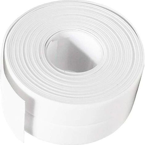 Joint Silicone Blanc Salle de Bain, Ruban Étanchéité Autocollant PE pour Baignoire, Douche, Toilettes, Cuisine, Evier ODIPIE (1/4)