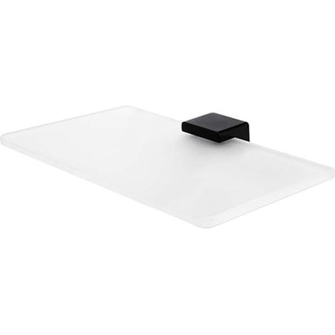 Nimco Kibo - Mensola, lunghezza 20 cm, vetro opaco/nero opaco Ki-14091B-1U-20-90