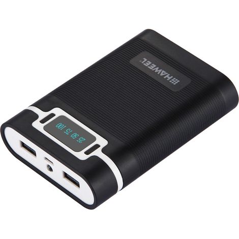 Tragbare Powerbank-Hülle mit 4 x 18650-Akkus, 2 USB-Anschlüssen und Ladeanzeige, kompatibel mit Smartphones (1/5)