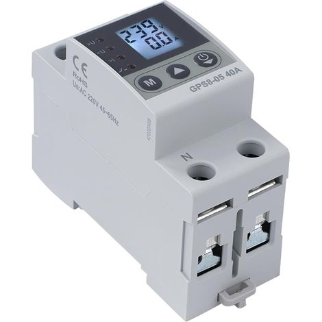 40A stabilisateur de tension 220V disjoncteur de surtension magnétothermique compteur d'énergie électrique 2P avec fonction d'autoreset Surtension/sous-tension et surintensité (GPS8-05-U) (1/5)