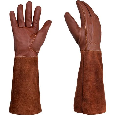 Gants de jardinage robustes - Gants de jardinage - Gants longs résistants aux perforations et aux coupures avec protection de l'avant-bras - Paumes rembourrées - Idéaux pour manipuler les épines et le (1/5)