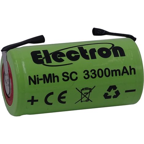 Batteria ricaricabile Ni-Mh SC 1,2V 3300mAh con linguette a saldare (1/2)