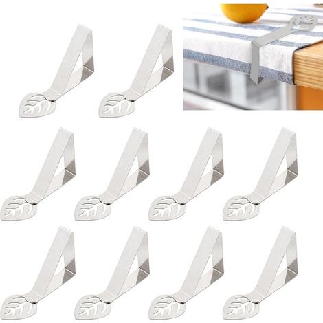 Set di 10 mollette per tovaglia a forma di foglia in acciaio inossidabile, adatte per interni ed esterni - Mollette robuste per feste, matrimoni, campeggio, barbecue e picnic. (1/5)