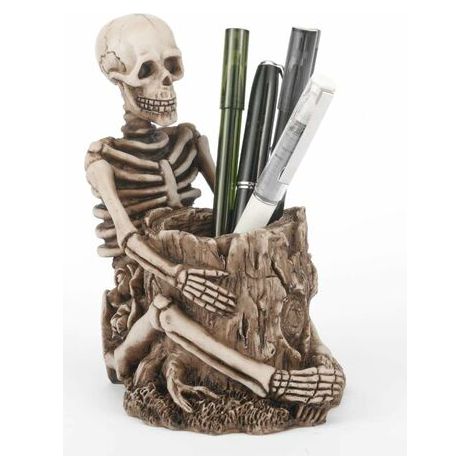 BUNTHAUS Porte-stylo tête de mort crâne Papeterie Porte-Crayons Porte-pinceau de maquillage Titulaire Organisateur de Stockage de Bureau décoration Boîte De Conteneur de Rangement porte-clés Squelette (1/5)