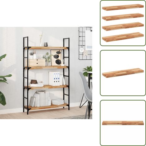 Schweberegale 4 Stk. 100x20x4 cm Massivholz Akazie Ölbehandelt - Wandregal - Holzwandregal - Regal - Deko Regal - Wohnzimmerdeko (1/5)