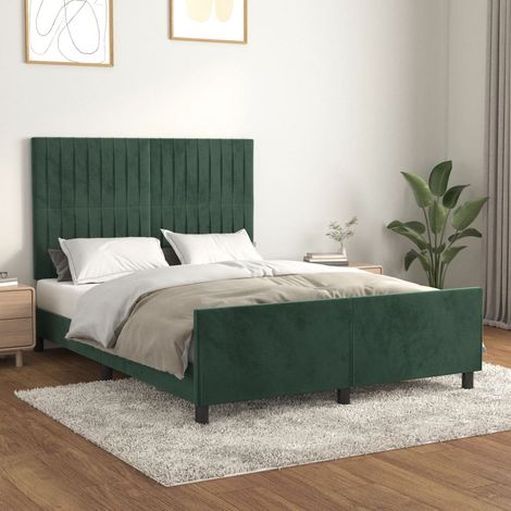 Cadre de lit sans matelas-Structure de lit vert foncé 140x190 cm velours 990222 (1/5)
