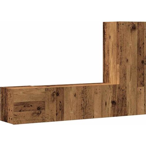 Meubles TV muraux 3 pcs,Banc TV,Armoire TV vieux bois bois d'ingénierie CFW458013 (1/5)