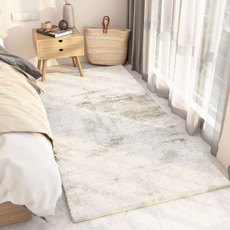 Couverture de chevet Monanga,Shaggy à Poils Ras Carpette Non Excrétion Fluffy Tapis Moderne Tapis,Durable Antidérapant Tapis de Porte pour Salon Chambre Chambre D'enfant Entrée Déco-B,80160cm (1/4)