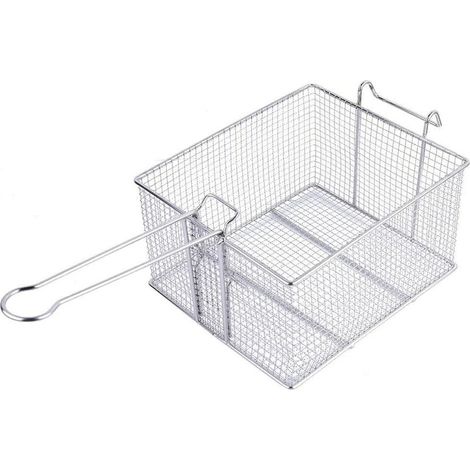Panier de Friteuse, Frites Antiadhésives en Acier Inoxydable, Frites, Huile Panier Plateau de Crépine pour Maison, Restaurant, etc.(L)-23cmX20cmX13cm (1/5)