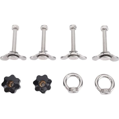 Ortviai Kit de Fixation L-Track en Acier Inoxydable M8x60 mm – 4 Boulons à Double Oreille + 4 Écrous à Main (1/5)