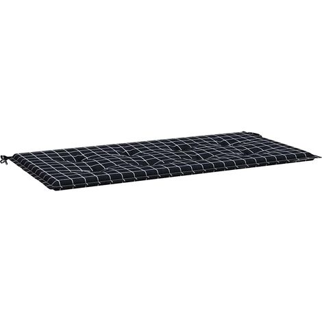 Coussin de banc de jardin，Coussin d'extérieur carreaux noir 120x50x4cm tissu oxford CFW863162 (1/5)