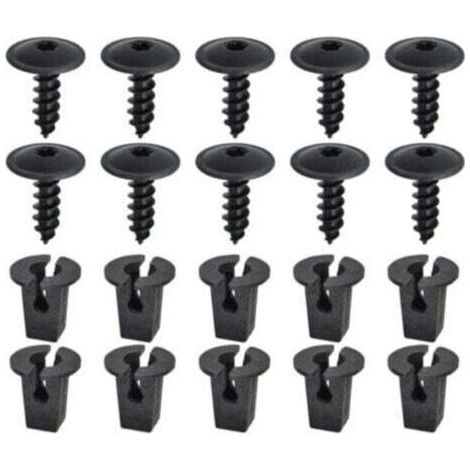 Ensemble de clips de fixation pour voiture, 20 Pièces Vis Tôle Pour Garde, Vis Ailes Sous Le Capot Du Moteur, Agrafes Carrosserie pour Pare-Chocs Porte de Voiture Fender Push Kit de Remplacement (1/4)