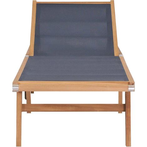 vidaXL Tumbona plegable con ruedas teca maciza y textileno (1/2)