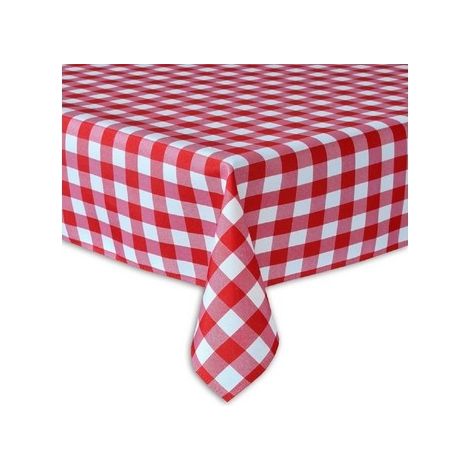 Nappe Selgros111 150x200 cm à carreaux - polyester rouge et blanc