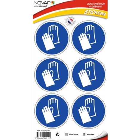 Planche 6 Pictogrammes Ø 80mm - Obligation de Porter un Casque de Protection - 4240152 (1/4)