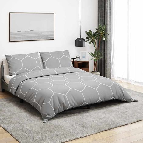 Parure de lit grise 140x200 cm en coton