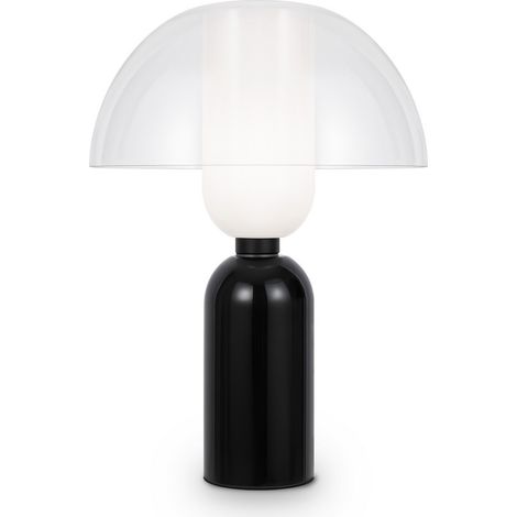 Maytoni Memory Lampe de table moderne noire, abat-jour en verre 1xE14