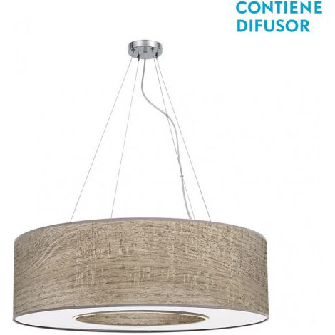 FABRILAMP Pendente rifinito in legno colore Grigio Medio Haiti modello 4 luci
