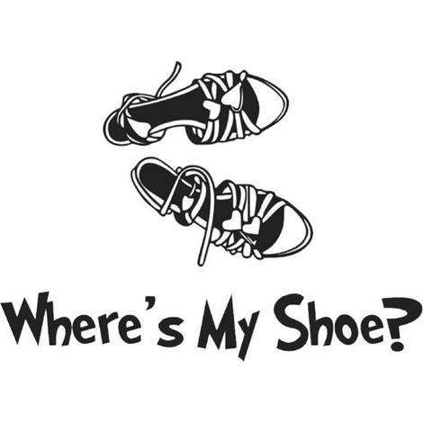 « Où sont mes chaussures » – Sticker mural amovible pour votre placard à chaussons, votre chambre ou comme décoration murale. (1/5)
