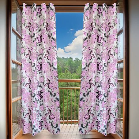 Tende coprenti da interno con anelli 140x275 cm - Set di 2 pezzi Rosato