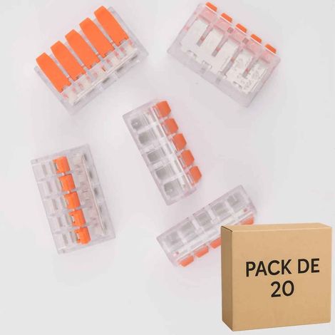 20 Bornes de Raccordement à Levier, 5 contacts, 40A, 6 mm² - LT-615 (1/5)
