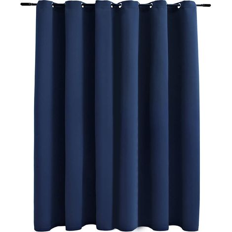 Cortina opaca con anillas de metal azul 290x245 cm vidaXL