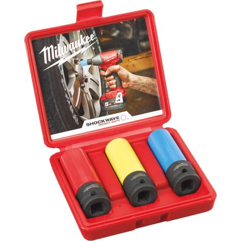 Milwaukee - 3 Douilles automobile Shockwave Impact Duty - 4932451568