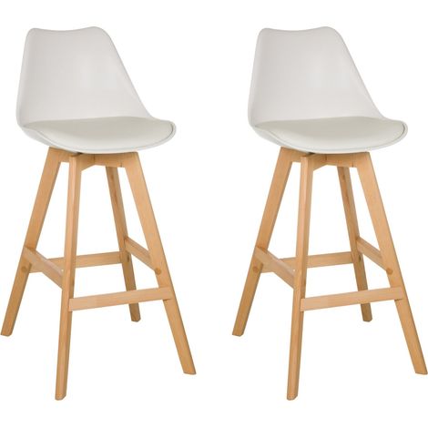 Tabouret de bar / Tabouret de comptoir SCANDI HIGH lot de 2 blanc hjh LIVING (1/5)