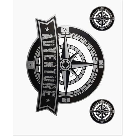Adesivi Adventure Stickers per Bauletti Moto Rosa dei Venti
