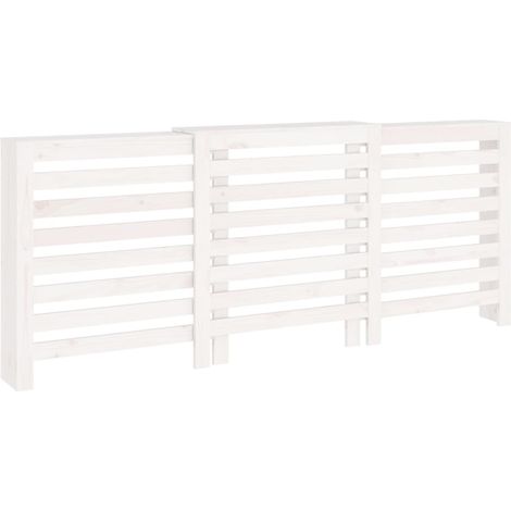 Cache-radiateur Blanc 210x21x85 cm Bois massif de pin