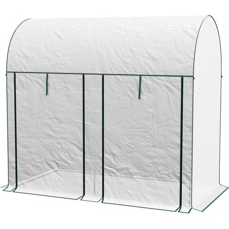 m² Gartengewächshaus, 2 Rolltore, 140 g/m² PE-Folie, UV-beständig, 2 x 1 x 1,78 m, Weiß