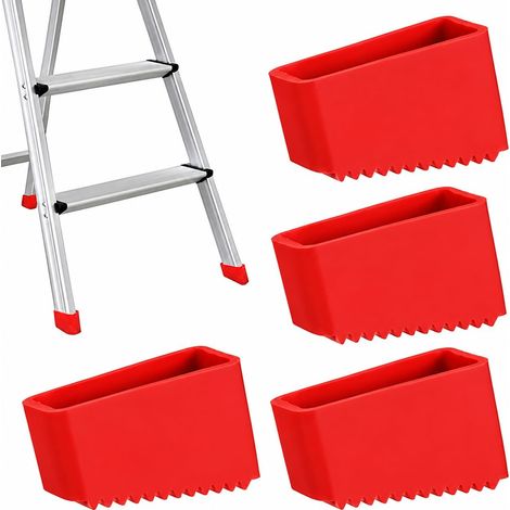 4Pcs Couvre-Pieds D'échelle, 50x20 mm Patin Echelle en Caoutchouc Embout Escabeau Coussin de Protection, Pied Escabeau pour les Échelles Pliantes des Travailleurs à Domicile (1/5)