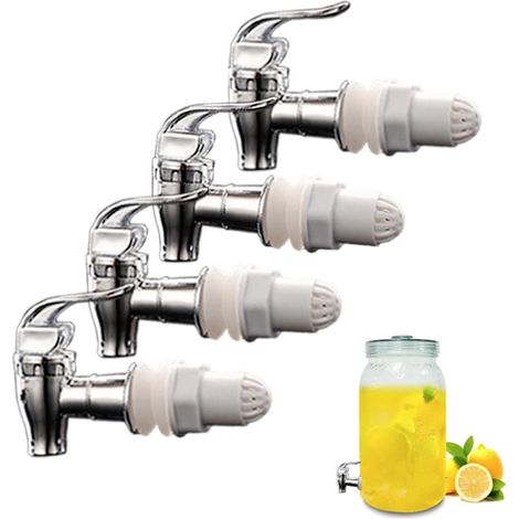 Confezione da 4 rubinetti erogatori di bevande a pulsante anti-intasamento, adatti per acqua calda e fredda, birra, vino e succhi di frutta. (1/5)