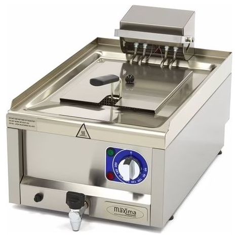 Friteuse professionnelle 10 L ECO - 400V - avec robinet de vidange, inox – Maxima